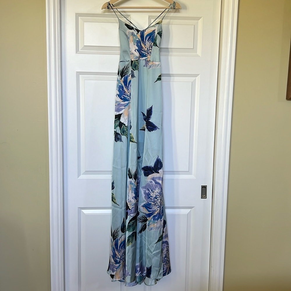 NEW SHOW ME YOUR MUMU Goodshaw Goodess Maxi Dress  Blues Bold Floral sz XXS